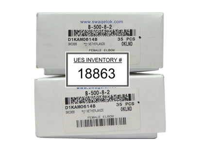 Swagelok B-500-8-2 Brass Elbow Connector Reseller Lot of 70 New Surplus