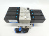 Festo 34336 7-Port Pneumatic Manifold PRMY-5-1/8-4 34305 MYH-5/3G-2,3-L-LED