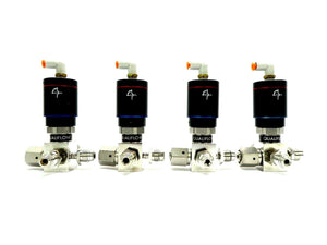 Qualiflow 2x10-9atm.cm3/Sec 4-Way Pneumatic Valve Lot of 4 Working Surplus
