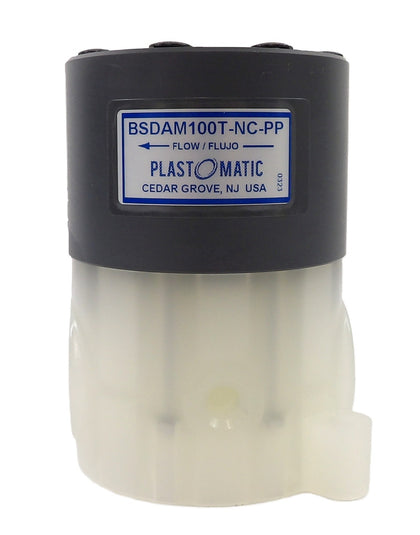 Plast-o-matic BSDAM100T-NC-PP Shut-off Valve AMAT 3870-02306 New Surplus