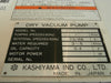 HC30 Kashiyama HC60B Screw Drive Dry Vacuum Pump Untested Surplus As-Is
