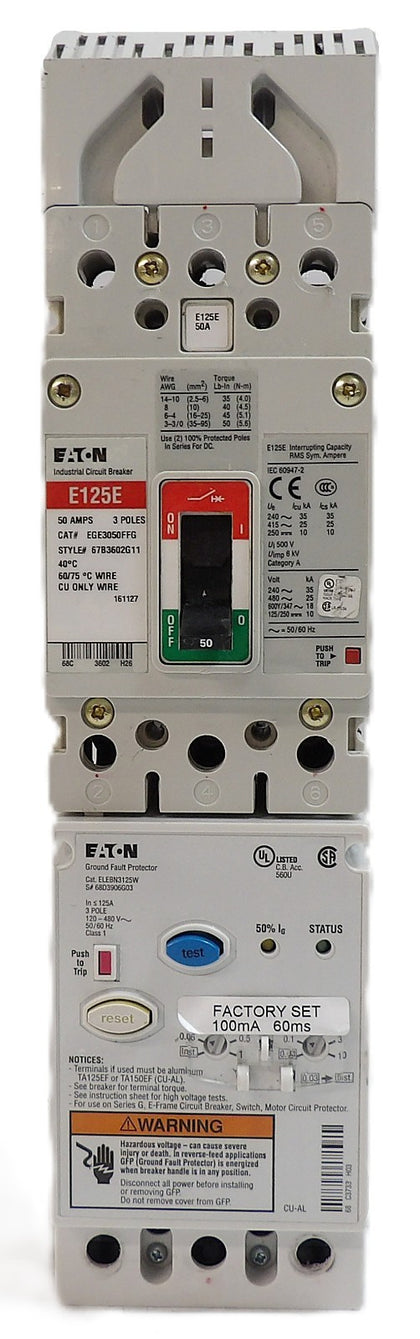 Eaton EGS3050FFG 3-Pole Industrial Circuit Breaker E125E Working