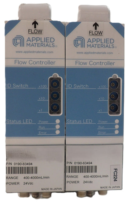 AMAT Applied Materials 0190-63494 Flow Controller 400-4000mL/min Lot of 2 Spare