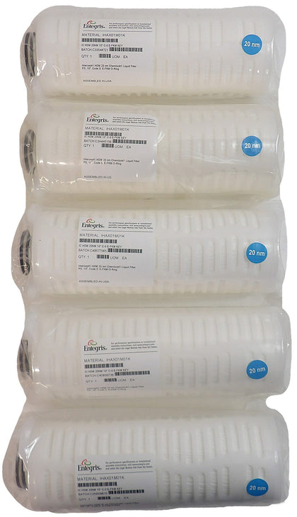 Entegris IHAX01M01K HSM 20nm Chemlock 10" Liquid Filter Reseller Lot of 5 New