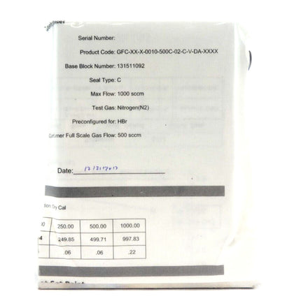 Pivotal Systems 32-03031 Mass Flow Controller MFC 500 SCCM HBr New Surplus