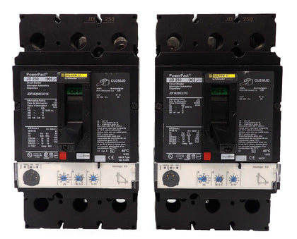 Square D JDF36250CU31X 3-Pole Circuit Breaker JD 250 Reseller Lot of 2 Working