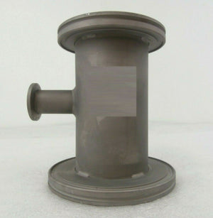 Edwards C5371 Straight Nipple Vacuum Adapter Tee ISO80 to ISO100 6" Working