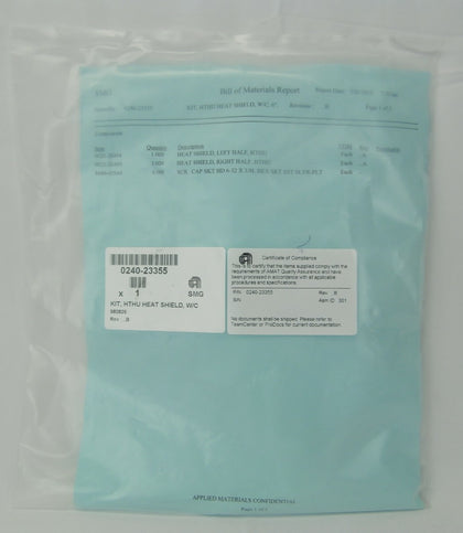 AMAT Applied Materials 0240-23355 HTHU Heat Shield Kit W/C 6" New Spare