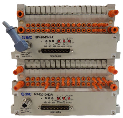 SMC VV5Q11-16-X1380 16-Port Pneumatic Manifold NP420-DN2A Lot of 2 Working