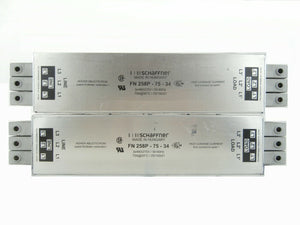 Schaffner FN 258P-75-34 Book-style EMC/RFI Filter Reseller Lot of 2 Working