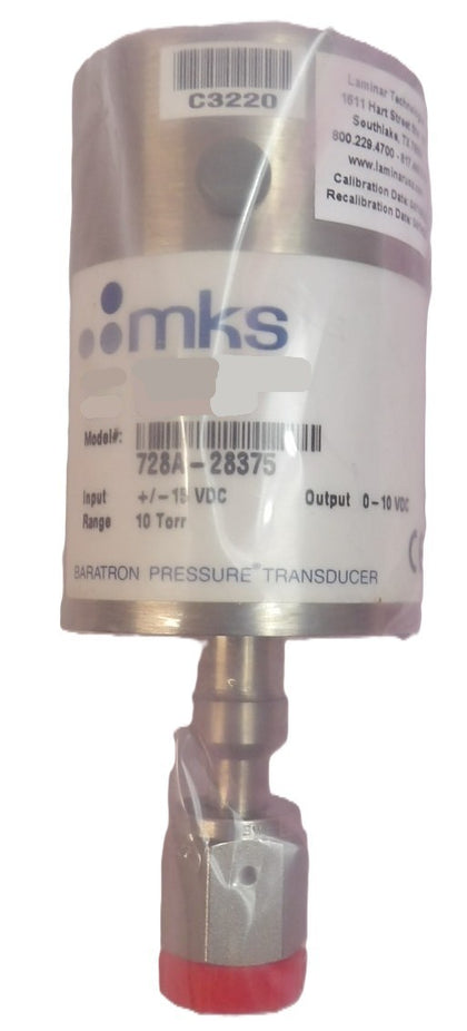MKS Instruments 728A-28375 Baratron Pressure Transducer Type 728A Refurbished