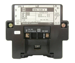 Square D 8502SE02S Motor Starter Coil 31074-400-16 Veeco Microetch 1201 Working