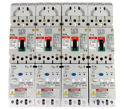 Eaton EGE3050FFG E125E 3-Pole Industrial Circuit Breaker Lot of 4 Working Spare