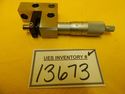 Mitutoyo 0-25mm Micrometer Head 0.01mm Ratchet Stop KLA-Tencor 5107 Used Working