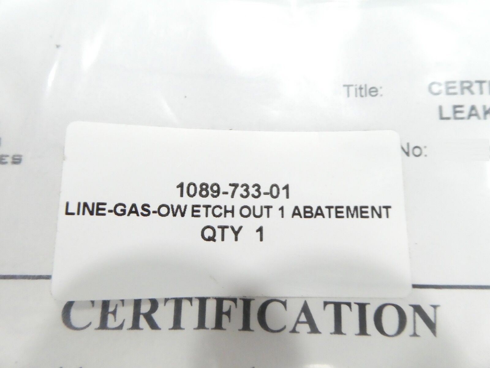 ASM Advanced Semiconductor Materials 1089-733-01 Gas Line New Surplus