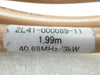 TEL Tokyo Electron 2L41-000089-11 RF Cable 40.68MHz @ 3kW 1.99M Working Surplus