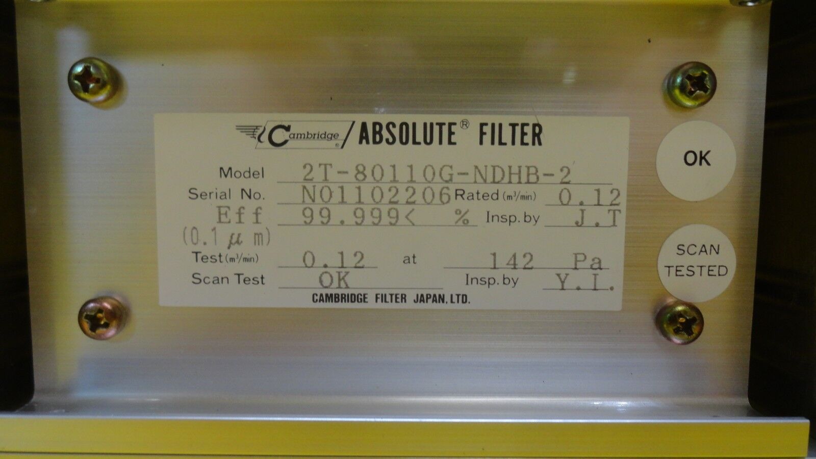 Cambridge 2T-80110G-NDHB-2 Filter ABSOLUTE Nikon NSR-S205C Used Working