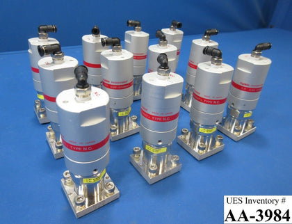 Fujikin 467000 Type NC Diaphragm Valve 0.39~0.59MPa 2 Port C-Seal Lot of 12 Used