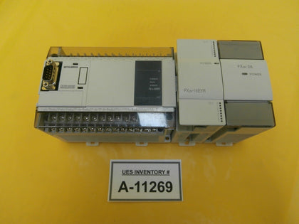 Mitsubishi FX1N-40MR-ES/UL PLC Control Assembly MELSEC FX2N-16EYR FX0N-3A Used