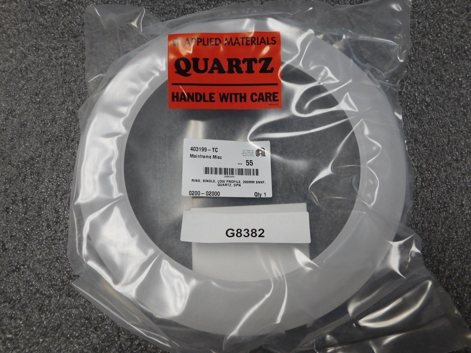 AMAT Applied Materials 0200-02000 Ring, Single Low Profile 200mm New