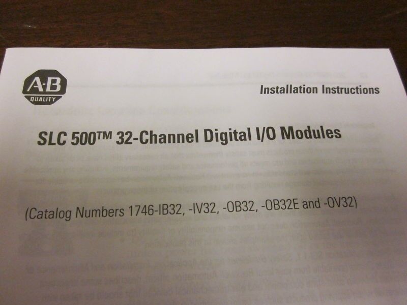AB Allen-Bradley 1746-IB32 PLC 32-Channel Digital I/O Output Module SLC500 New